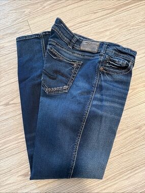 Silver Jeans Elyse Dark Indigo Slim Straight Jeans